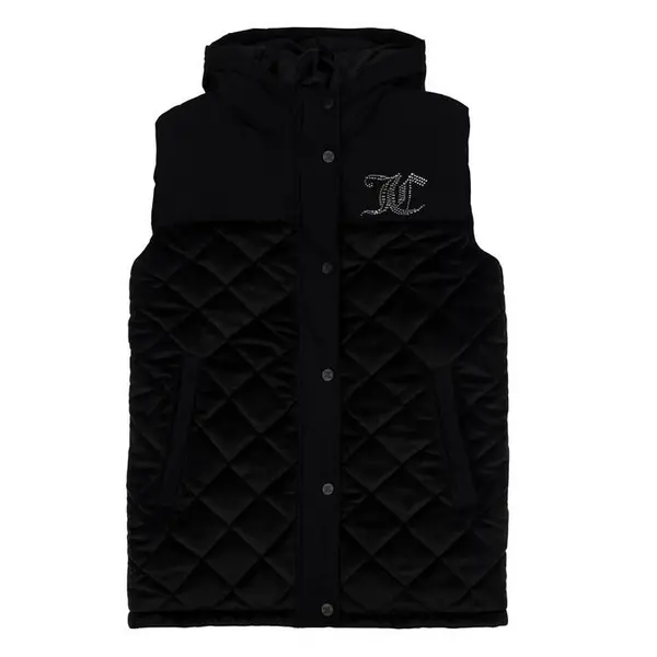 JUICY COUTURE Juicy Quilt Gilet Vest - Black 14 - 15 Years