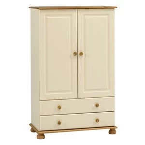 Oslo Cream Pine 2 Drawer Double Wardrobe (H)1373mm (W)883mm (D)440mm