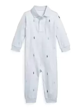 Ralph Lauren Baby Boys All Over Pony Romper - Blue Size 3 Months