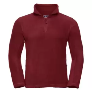 Russell Mens 1/4 Zip Outdoor Fleece Top (XL) (Classic Red)