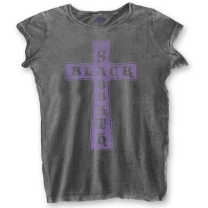 Black Sabbath - Vintage Cross Womens Small T-Shirt - Grey