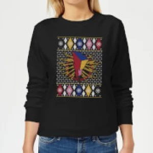 Power Rangers Womens Christmas Sweatshirt - Black - XS