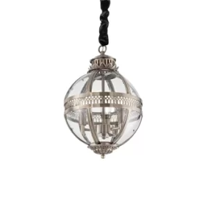 World 3 Light Spherical Ceiling Pendant Burnished Finish