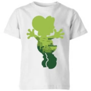 Nintendo Super Mario Yoshi Silhouette Kid's T-Shirt - White - 7-8 Years - White