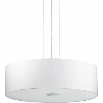 Ideal Lux Lighting - Ideal Lux Woody - 5 Light Large Round Ceiling Pendant White, E27