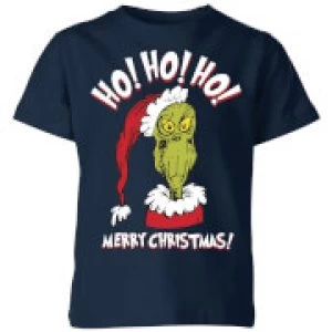 The Grinch Ho Ho Ho Kids Christmas T-Shirt - Navy - 5-6 Years - Navy