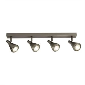 4 Light Spotlight Bar Matt Antique Silver, GU10