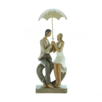 Rainy Day Collection Couple Seated Resin Figurine 24cm