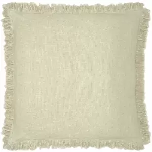 Korin Woven 100% Cotton Fringed Cushion Cover, Ecru, 50 x 50 Cm - Furn