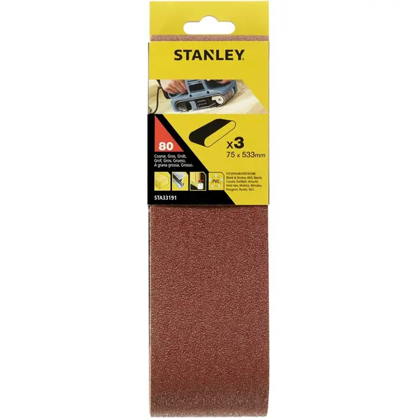 Stanley Belt Sander Belts 75x533 80G - STA33191-XJ