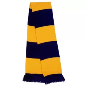 Result Mens Heavy Knit Thermal Winter Scarf (One Size) (Navy/Gold)