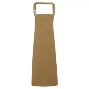 Premier Unisex Chino Cotton Bib Apron (khaki)