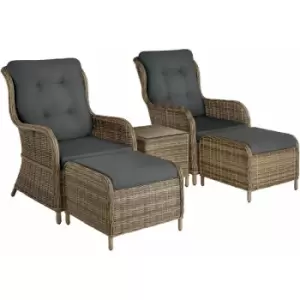 Rattan garden set Benissa w/ aluminium frame (2+2) - Rattan garden furniture set, rattan garden furniture, rattan furniture - nature - nature