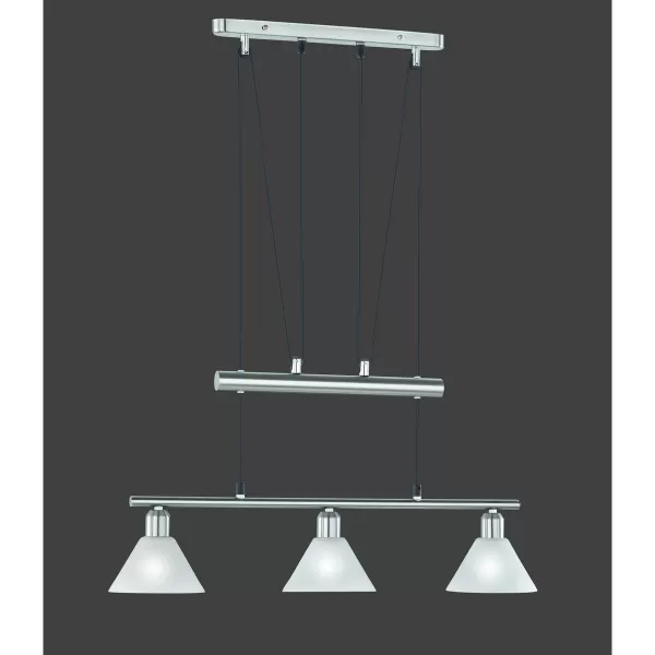 Stamina Modern 3 Light Bar Pendant Ceiling Light Nickel Matt