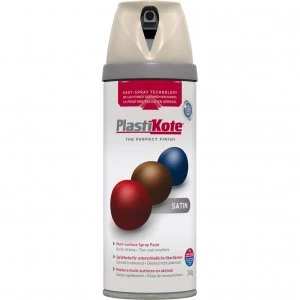 Plastikote Premium Satin Aerosol Spray Paint Warm Grey 400ml