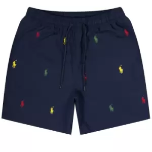 Ralph Lauren Logo Embroided Swim Shorts Navy