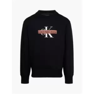 Calvin Klein Jeans Monologo Stencil Crew Neck - Black