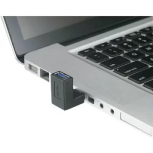 USB 3.0 adapter plug A to socket A, 90° front angled adapter