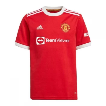 adidas Manchester United Home Shirt 2021 2022 Junior - Red