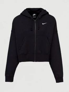 Nike Nsw Essentials Full Zip Trend Hoodie - Black Size M Women