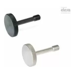 ELESA Knurled retained grip knob-GN 653.2-M5-22-NI