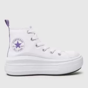 Converse White All Star Move Platform Girls Junior Trainers