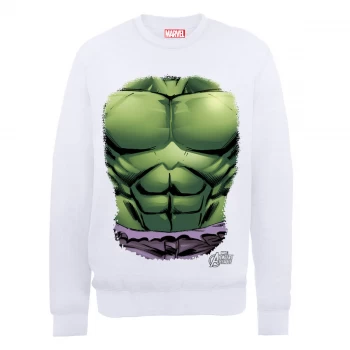 Marvel Avengers Assemble Hulk Chest Sweatshirt - White - XXL