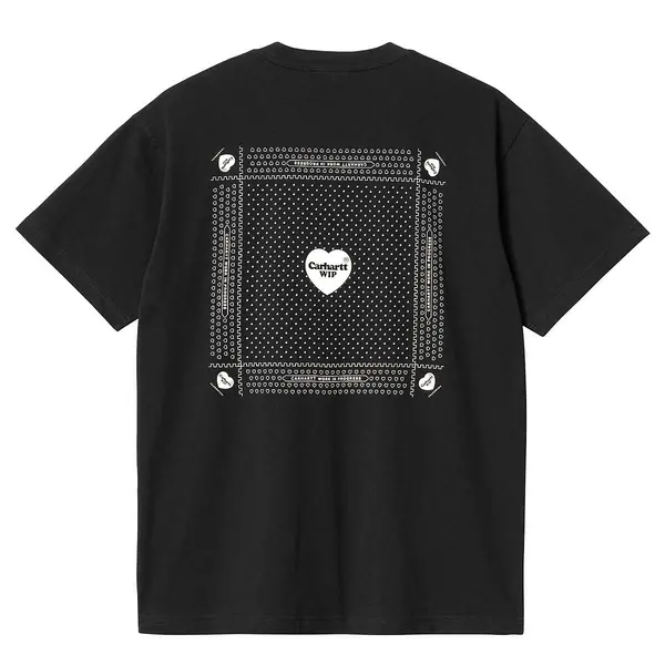 Carhartt Wip S/s Heart Bandana T-Shirt, Black/white