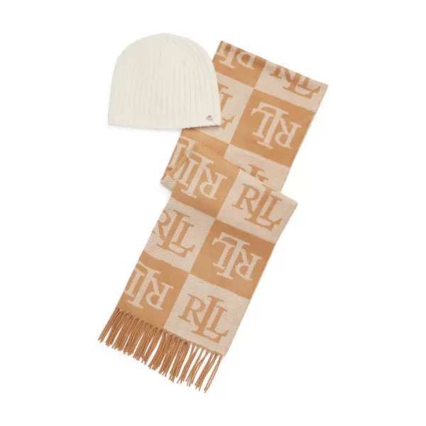 Jacquard Logo Scarf/Beanie Set