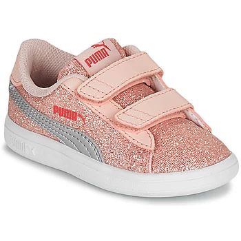 Puma SMASH GLITZ INF Girls Childrens Shoes Trainers in Pink