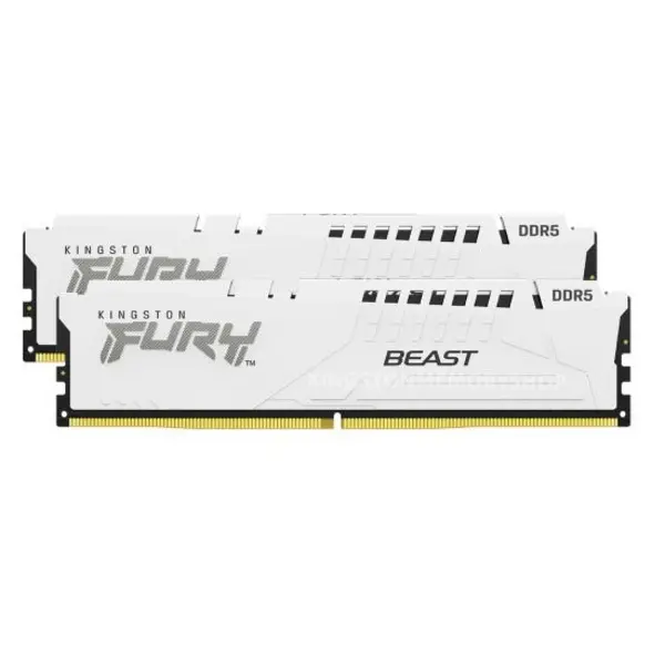 Kingston Fury Beast 32GB (2x16GB) 5200 MT/s CL36 DDR5 Memory - White - KF552C36BWEK2-32