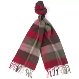 Barbour Unisex Large Tattersall Scarf Dark Green/Taupe/Red