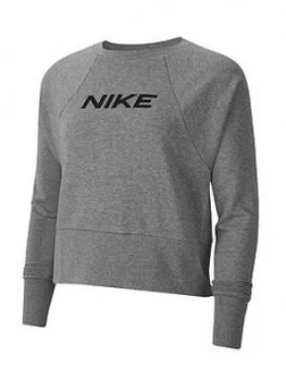 Nike Training Get Fit Logo Sweat Top - Carbon Heather