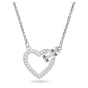 Lovely Heart White Rhodium Plated Necklace 5636444