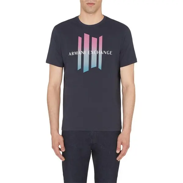 Armani Exchange Vertical lines Tee Shirt - Blue XS