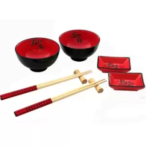 Premier Housewares 8 Piece Chinese Dining Set - Red