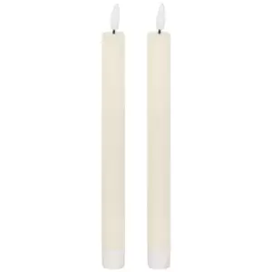 Luxe Collection Natural Glow S/ 2 Ivory LED Dinner Candles