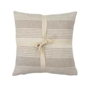 Simply Green Recycled Cotton Stripe Cushion Taupe