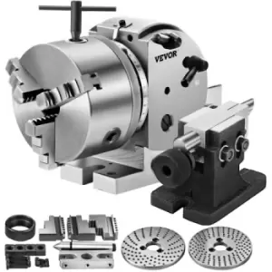 VEVOR BS-0 Precision Dividing Head, Horizontal Dividing Head with 3-Jaw Chuck, MT2 Tailstock BS-0 5" Semi Universal Dividing Head for Milling Machine