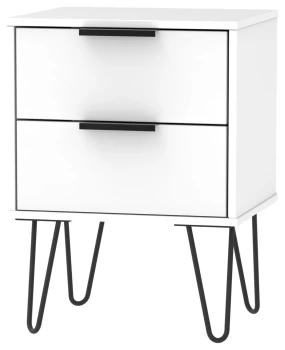 Verona 2 Drawer Bedside Table - White