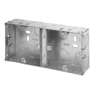 Click Scolmore Essentials 1+1 Dual Deco 35MM K/O Galvanised Metal Back Box - WA370