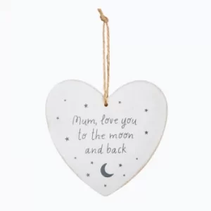 Sass & Belle Mum Love You ot the Moon and Back Heart Plaque