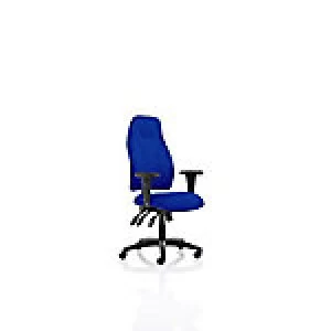 Task Operator Chair Esme Blue Fabric With Triple Lever Mechanism And Height Adjustable Arms