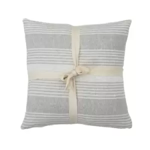 Simply Green Recycled Cotton Stripe Cushion Grey