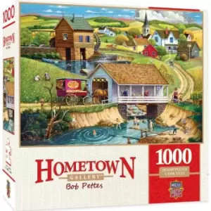 Masterpieces Puzzle Hometown Gallery Last Swim of Summer Puzzle 1000 piece jigsaw puzzle