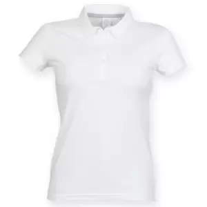 Skinnifit Womens/Ladies Short Sleeve Polo Shirt (XL) (White)