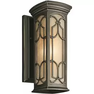 Loops - Outdoor IP44 Wall Light Sconce Olde Bronze LED E27 100W Bulb External d01695