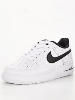 Nike Air Force 1 Swooshfetti Pack Junior Trainer - White/Black, Size 5