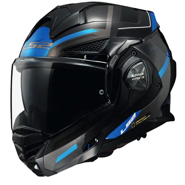 LS2 FF901 Advant X Spectrum Black Titanium Blue Modular Helmet Size S