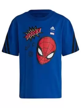 Boys, adidas Kids Disney Spiderman Tee, Blue, Size 7-8 Years